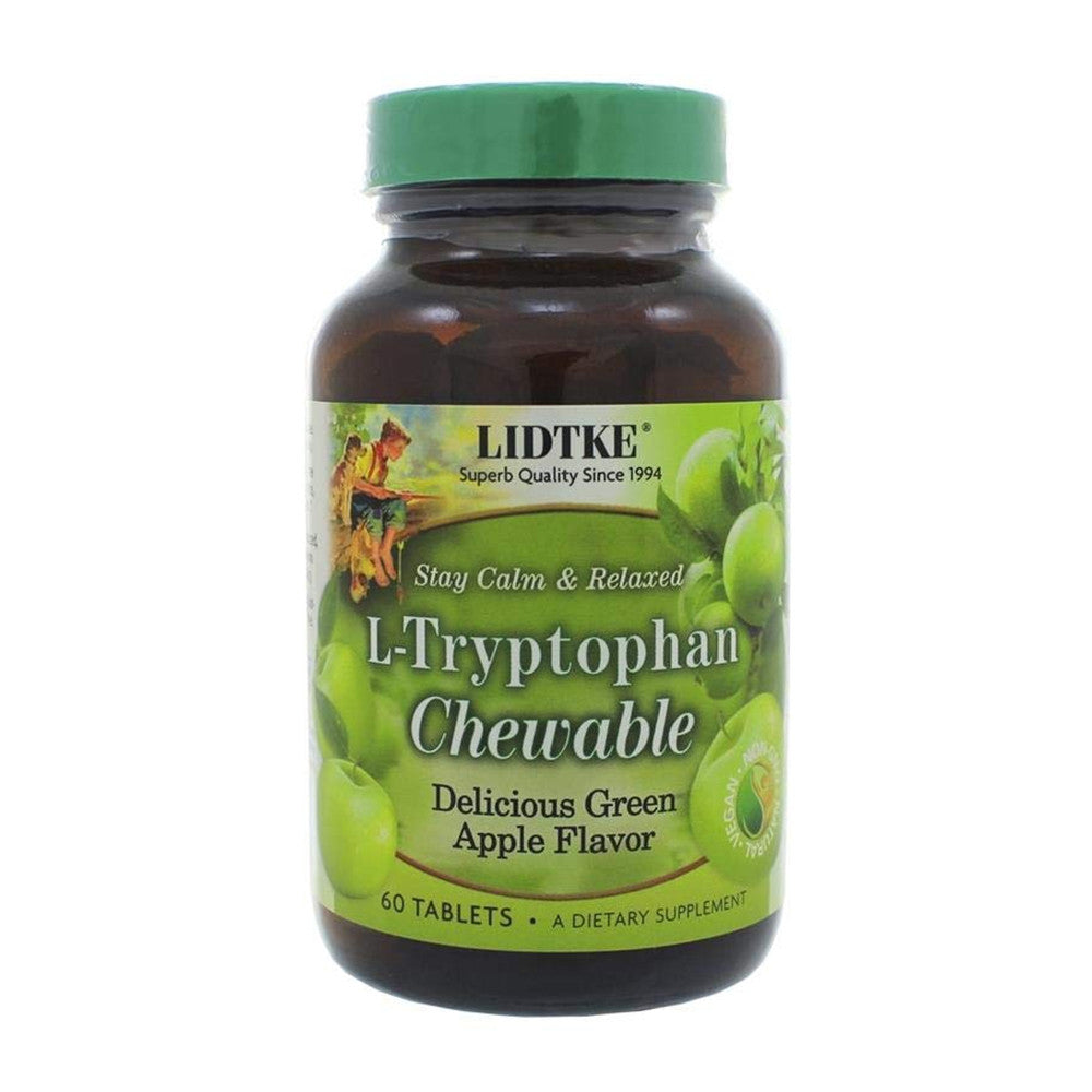 Lidtke L-Tryptophan Chewable Green Apple Tablets, 60 Ct